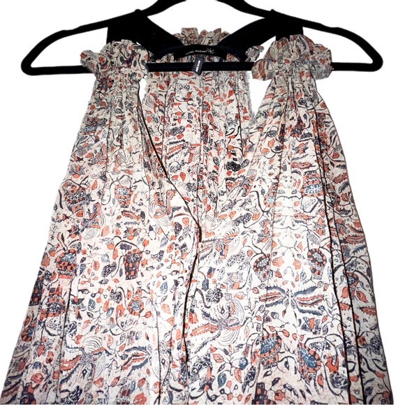 ISABEL MARANT • 100% Silk Floral Tunic w/ Ribbon Straps • Size 2 - Picture 10 of 13